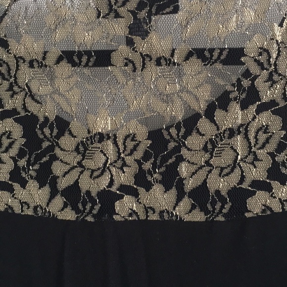 INC black top with gold and black lace - Picture 4 of 8